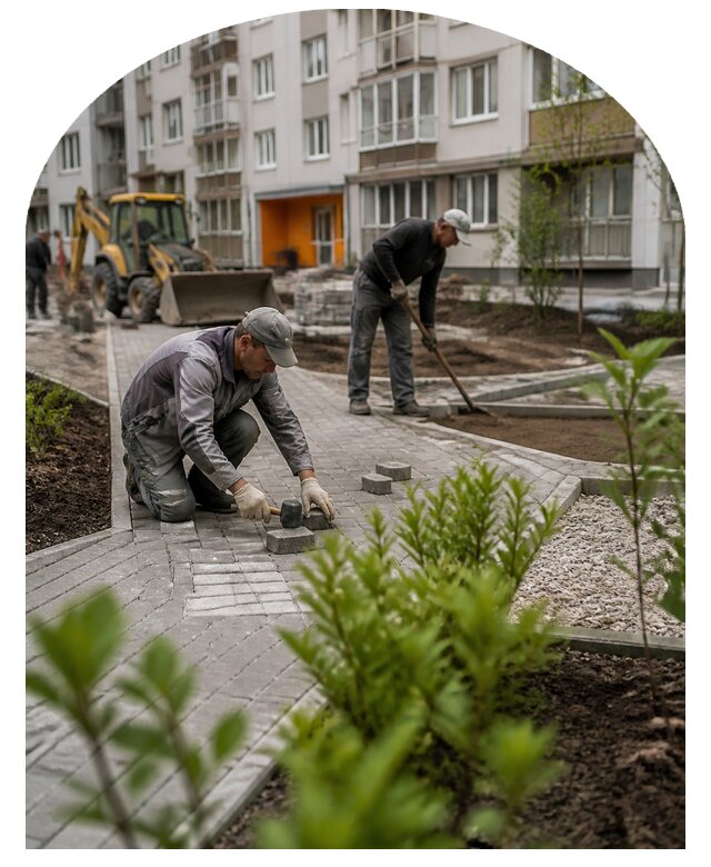 Благоустройство двора многоквартирного дома в Биробиджане